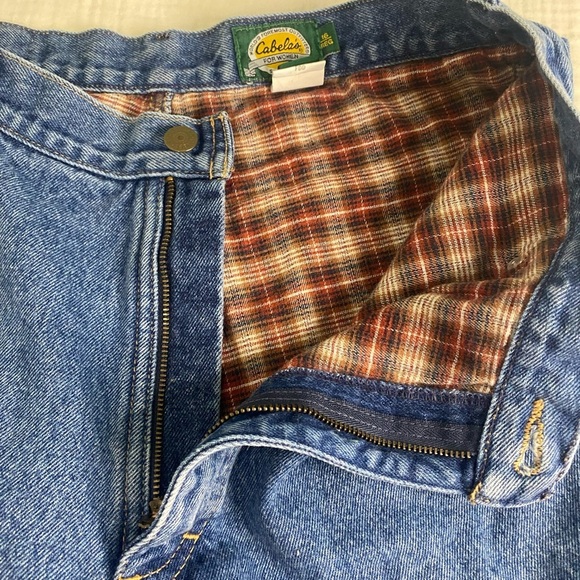 Women’s Cabelas Straight Leg Fleece Lined Insulated Jeans Blue Size 16 Regular - Picture 7 of 12